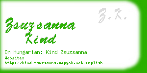 zsuzsanna kind business card